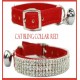Trident Cat Crystal 3 Row Collar Red